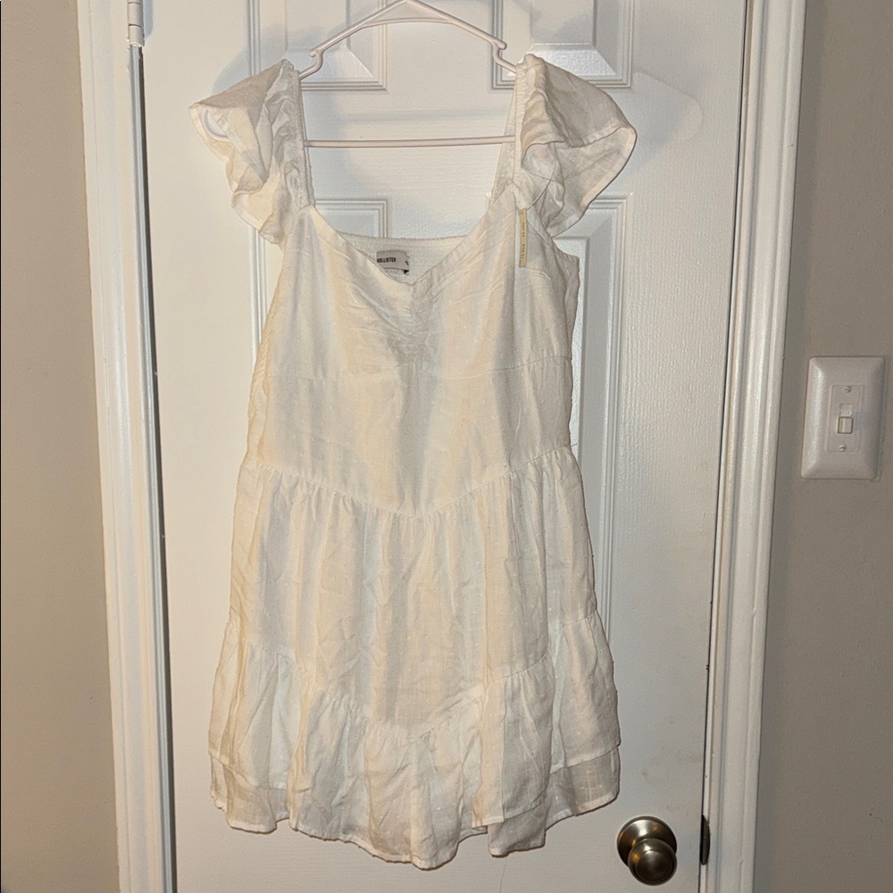 White Ruffle Sleeve Mini Dress romper